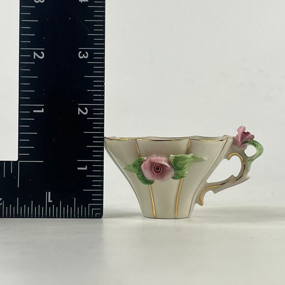 Limoges France Porcelain Rose Cup Saucer Set Gold Trim Starburst Pedal Design - Picture 11 of 15